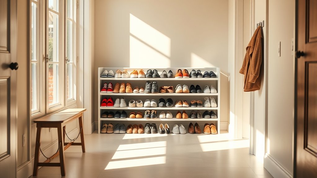 organize shoes reduce clutter