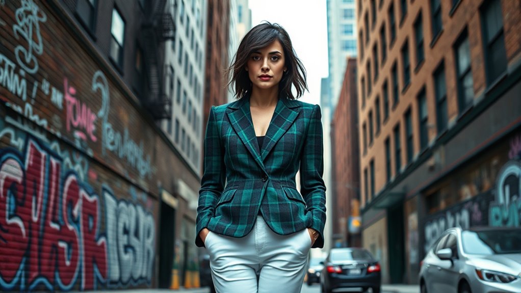 bold plaid urban styling