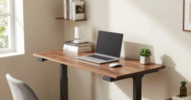 compact ergonomic workspace arrangement