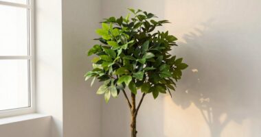 decorative artificial tree placement