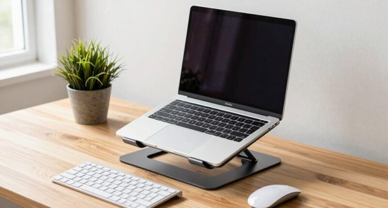 ergonomic laptop work setup