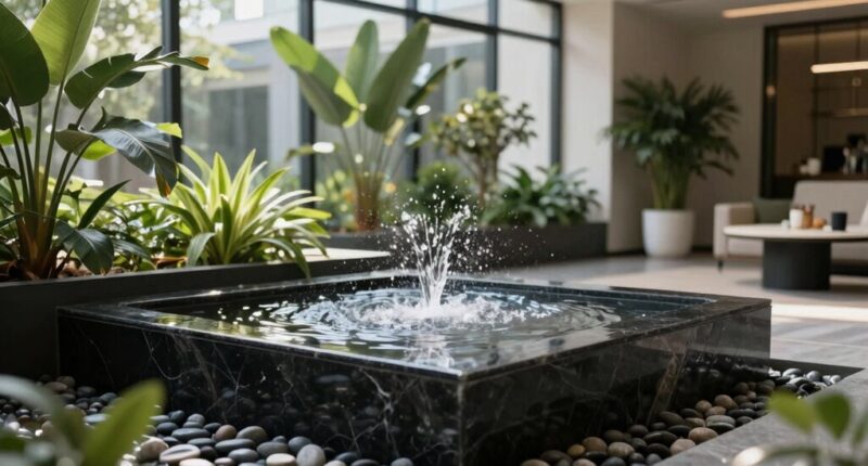 indoor fountains promote tranquility