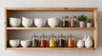 organized minimalist shelf styling