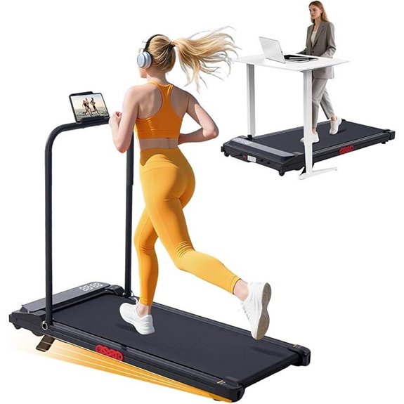 portable treadmill with handle