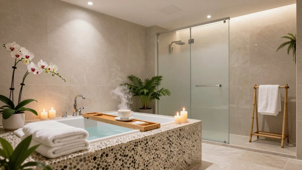 spa inspired relaxing bathroom ambiance