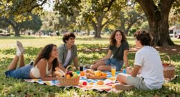 youthful outdoor socializing
