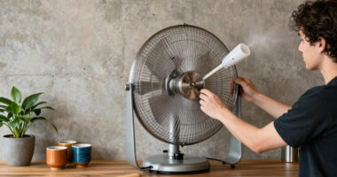 Licensable picture: Visitors cool off with a mister fan in Philadelphia on July 3, 2026.