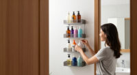 She Put A 5-Tier Shelf Behind Her Bathroom Door