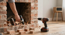 They Removed The Living Room’s Brick Fireplace — And They Don’t Regret It