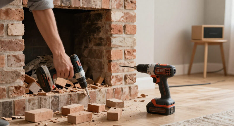 They Removed The Living Room’s Brick Fireplace — And They Don’t Regret It
