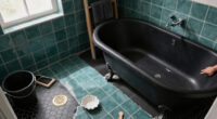 A Tiny Bathroom Went From Grimy To Cozy After A "Gothic-Aquatic" Redo