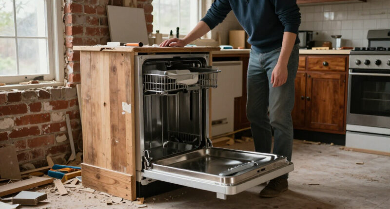 A Victorian Home's Entire Kitchen Was Demolished — Except For The Dishwasher
