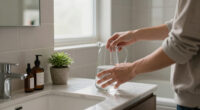 I Put A Glass Pitcher In My Bathroom, And It’s The Chicest Storage Trick