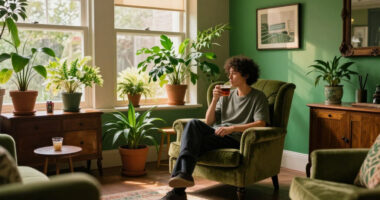 They Turned Their Beige 1900S Parlor Into A Bold, Green “Analog Room”