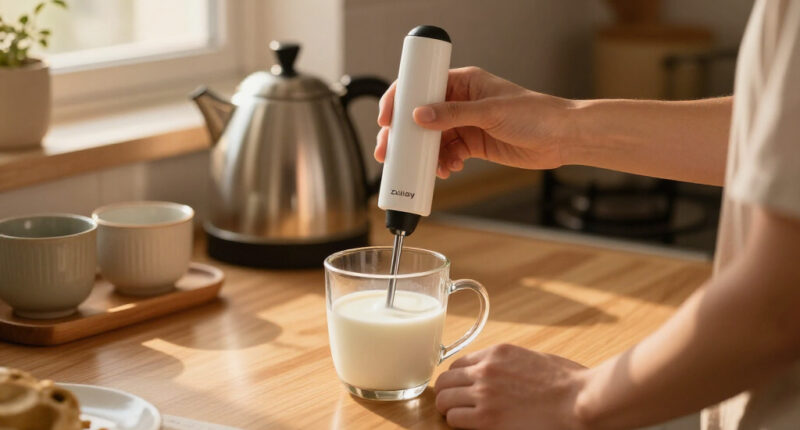 Zulay Kitchen Milk Frother Handheld Electric Whisk – Frother Wand, Durable Drink Mixer, Coffee Frother, Hand Blender, Frother For Protein Po