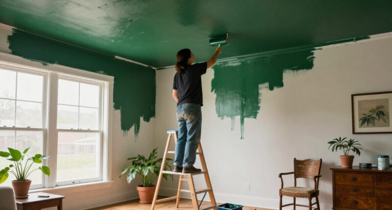 Are You Brave Enough To Paint A Gloss Ceiling? The 'Next Step' Of Color Drenching, Debated