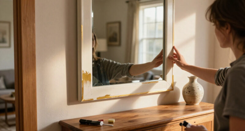 DIYer Makes A Broken Secondhand Mirror Look Straight From World Market