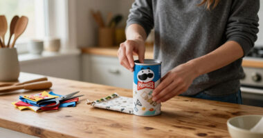 Dump Pricey Countertop Storage: Upcycle An Old Pringles Can With A Cute And Easy DIY