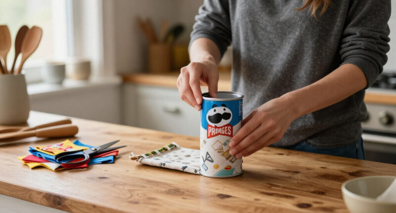 Dump Pricey Countertop Storage: Upcycle An Old Pringles Can With A Cute And Easy DIY