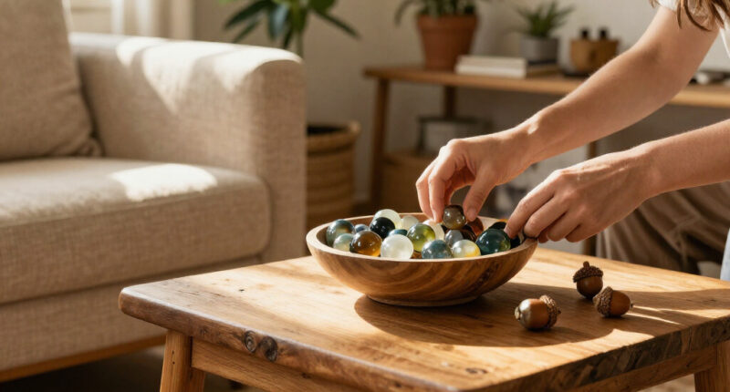 Reuse Acorn Tops And Old Marbles For A Satisfying Home Decor DIY Your Guests Will Adore