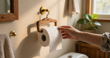 Skip Traditional Toilet Paper Holders: Grab A Hanger For Rustic Charm