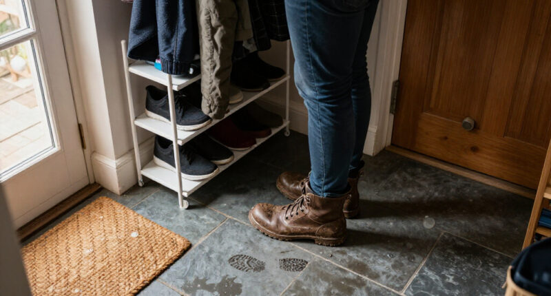 This £10 Argos Shoe Rack Is Perfect For Keeping Muddy Boots And Wet Jackets Tidy This Autumn
