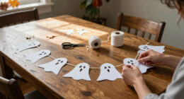 Turn Paper Doilies Into A Dainty Ghost Garland With Vintage Charm