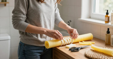 Upcycle Dollar Tree Pool Noodles Into Gorgeous Bathroom Decor With This Clever DIY