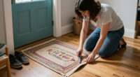 Woman Turns A Rug Into That Cutest Front Door Decor That Isn't A Wreath
